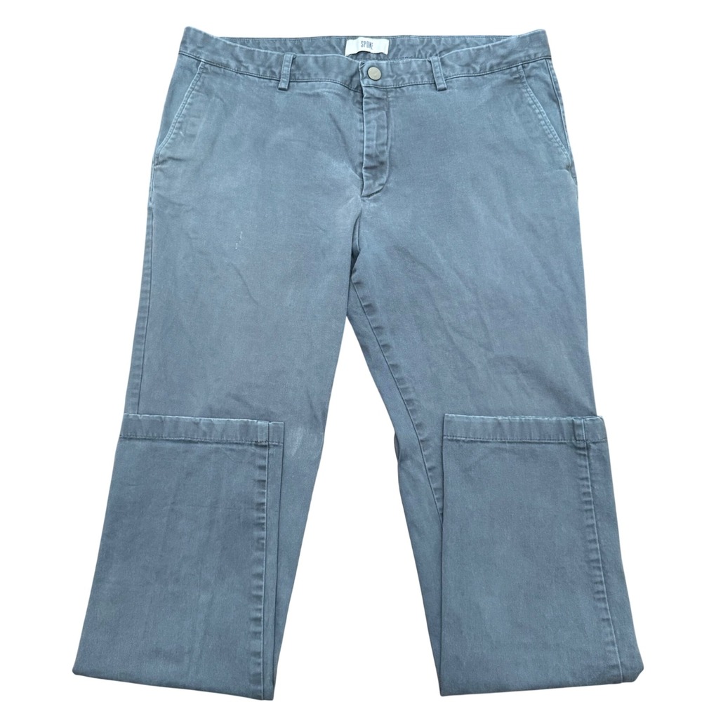 Spoke London Chinos Mens 37 Blue Grey Build B Cotton Stretch Tapered Trousers